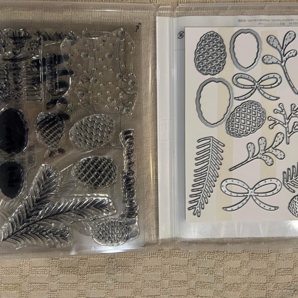 Stampin’ UP! Bundle NIP Christmas Pines Stamps & Pretty Pines Thinlits - Picture 3 of 3